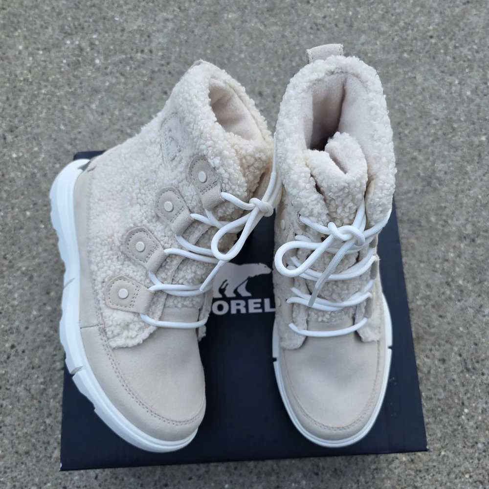 Sorel Explorer Insulated  Cream Winter Boots Women Size 5 - Picture 2 of 14